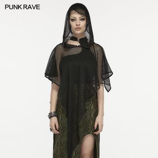 Punkrave Hooded mesh cape scarf