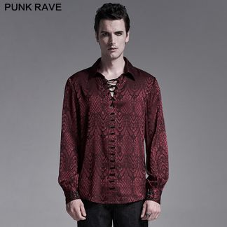 Gothic red jacquard shirt