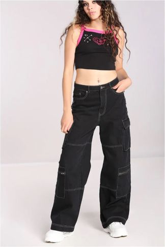 Hell bunny cameron jeans zwart/bruin