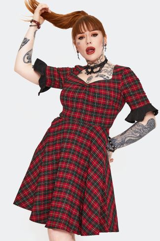 Jawbreaker Tartan midi jurk