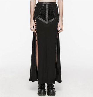 Punkrave viking Fishtail Skirt Black