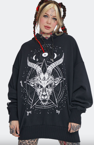 Jawbreaker Baphomet Print Oversized Hoodie