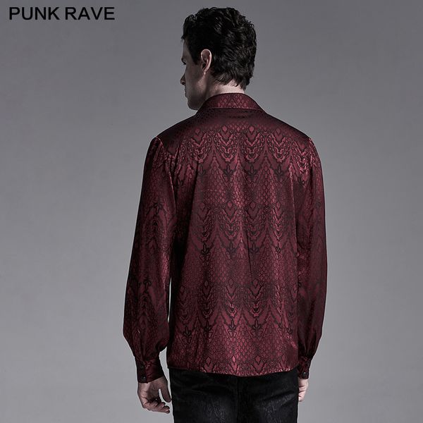 Gothic red jacquard shirt - Babashope - 6