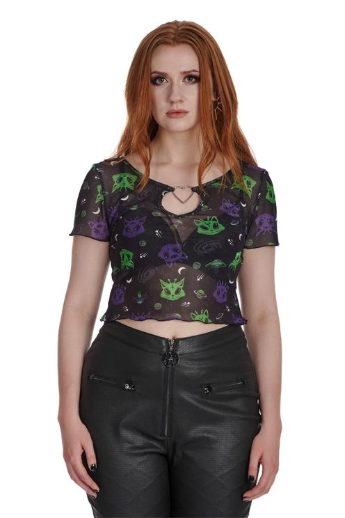 Alien space cat mesh cut-out-top banned - Babashope - 4