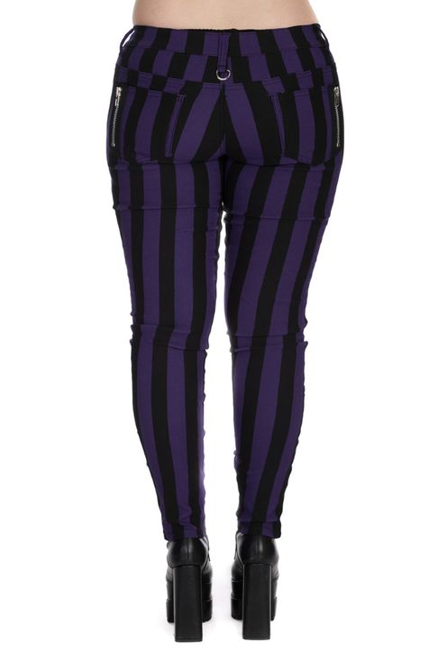 Forever yours striped broek zwart/paars - Babashope - 3