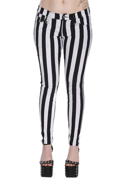 Forever yours stretch broek dames zwart/wit - Babashope - 3