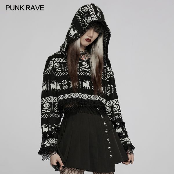 Punk rave short skull sweater - Babashope - 5