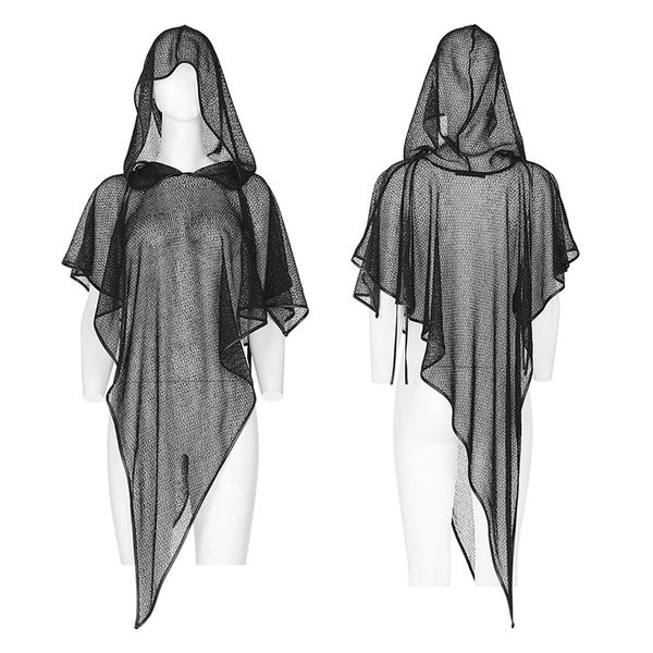 Punkrave Hooded mesh cape scarf - Babashope - 5