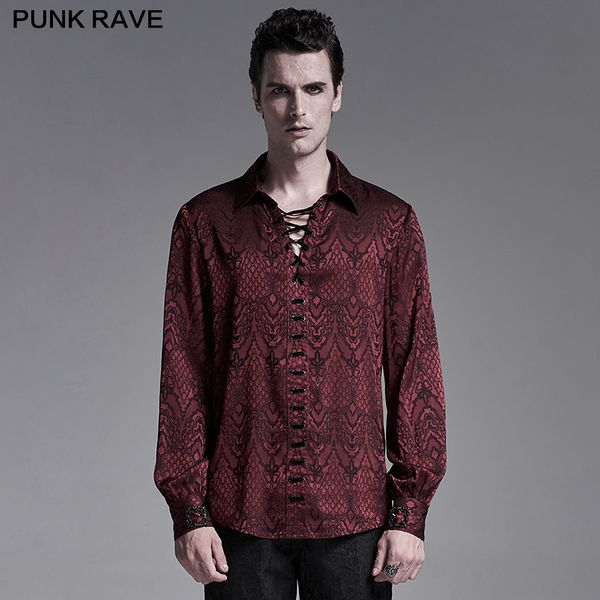 Gothic red jacquard shirt - Babashope - 6