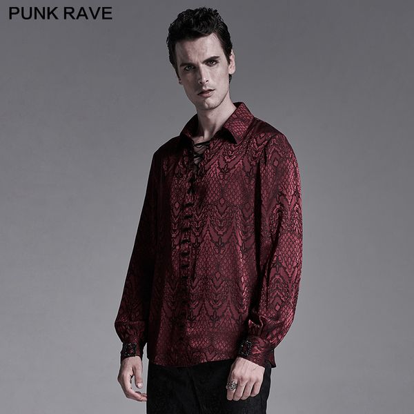 Gothic red jacquard shirt - Babashope - 6