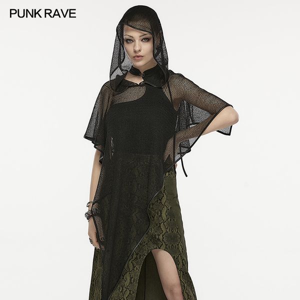 Punkrave Hooded mesh cape scarf - Babashope - 5