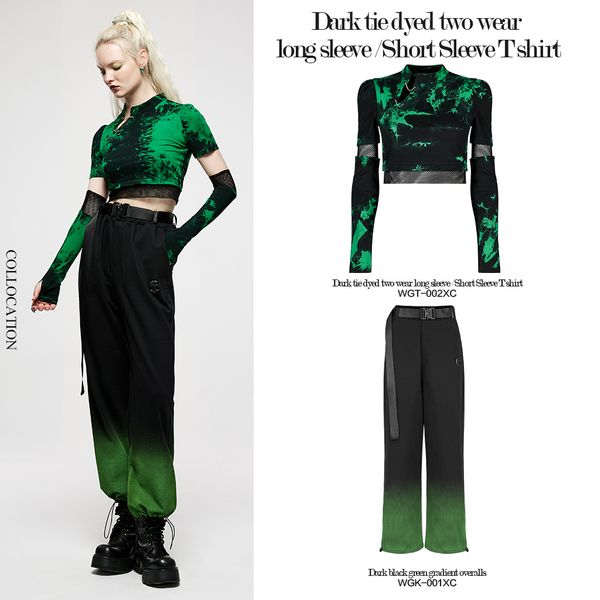 Dark tie-dye top (zwart-groen) - Babashope - 5