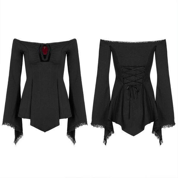 Gothic slash neck top - Babashope - 4