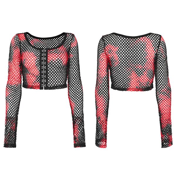 Tie-dye mesh top blk/red - Babashope - 6