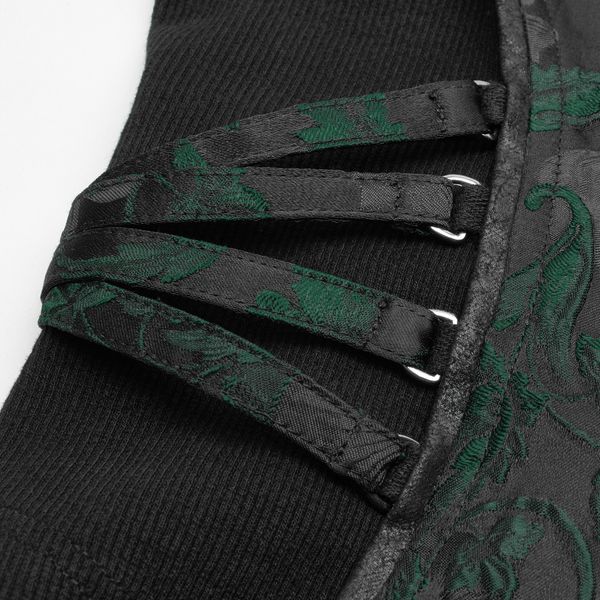 Steampunk jacquard corset top groen - Babashope - 6