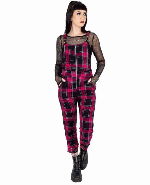 Asha dungarees dark pink check - Babashope - 5