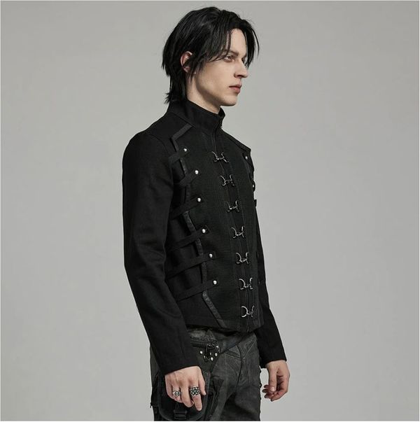 Punkrave military straps mesh jacket - Babashope - 8