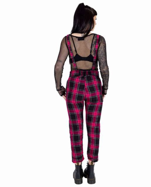 Asha dungarees dark pink check - Babashope - 5