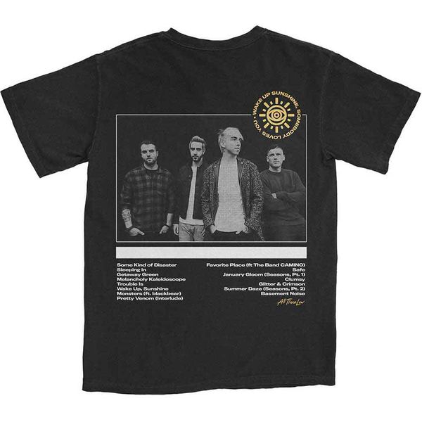 All time low Wake up sunshine track list T-shirt front+backprint - Babashope - 2