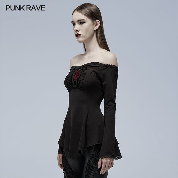 Gothic slash neck top - Babashope - 4