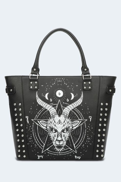 Demon Goat Studded Tote Bag - Babashope - 4