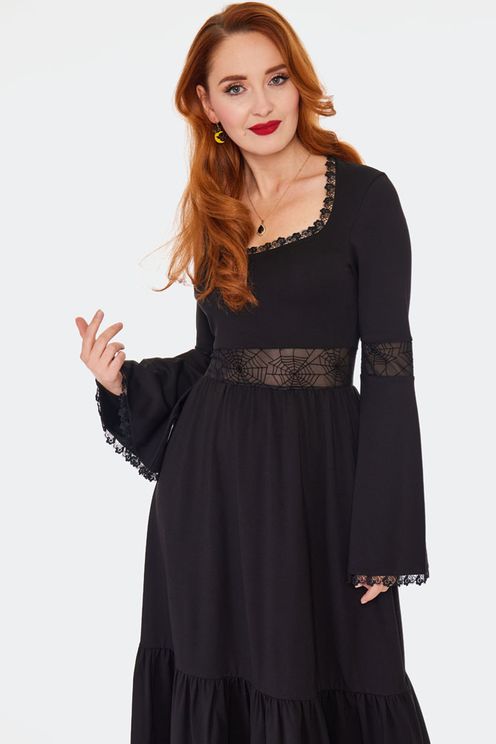 Spider Web Long Sleeve Dress - Babashope - 5