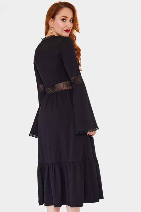 Spider Web Long Sleeve Dress - Babashope - 5