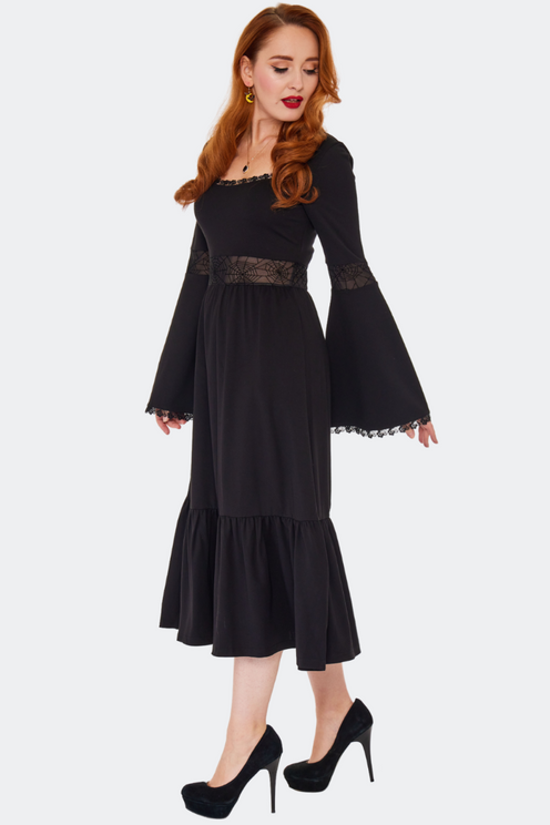 Spider Web Long Sleeve Dress - Babashope - 5