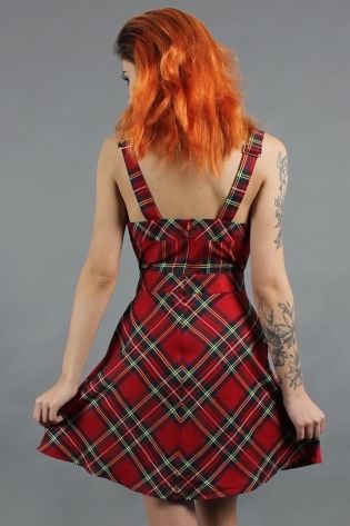 Tartan Troublemaker Dungaree Style Dress - Babashope - 5