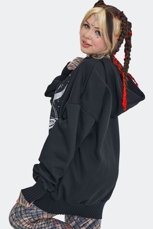 Jawbreaker Baphomet Print Oversized Hoodie - Babashope - 6