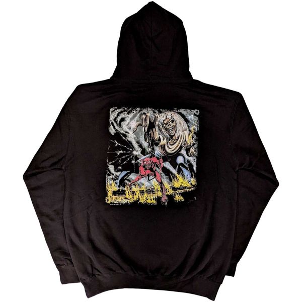 Iron maiden number of the beast vintage logo faded edged album (backprint) Hooded sweater - Babashope - 3