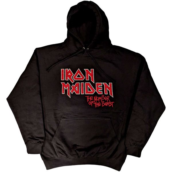 Iron maiden number of the beast vintage logo faded edged album (backprint) Hooded sweater - Babashope - 3