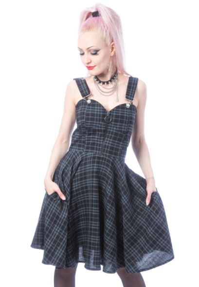 Zosia dress Grey-check Heartless - Babashope - 4