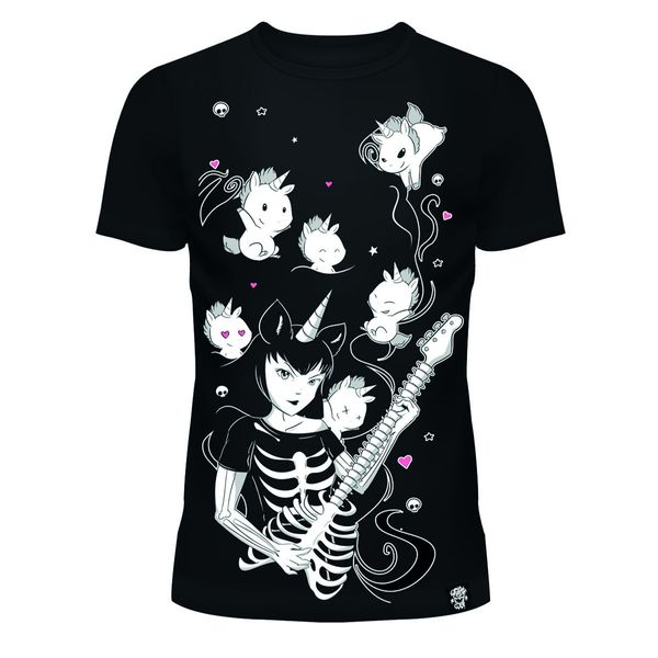 Miss unicorn Cup cake cult T-shirt zwart - Babashope - 3