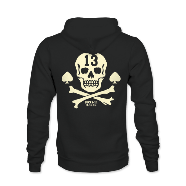 Lucky13 Pirate skull hooded zip sweater - Babashope - 2