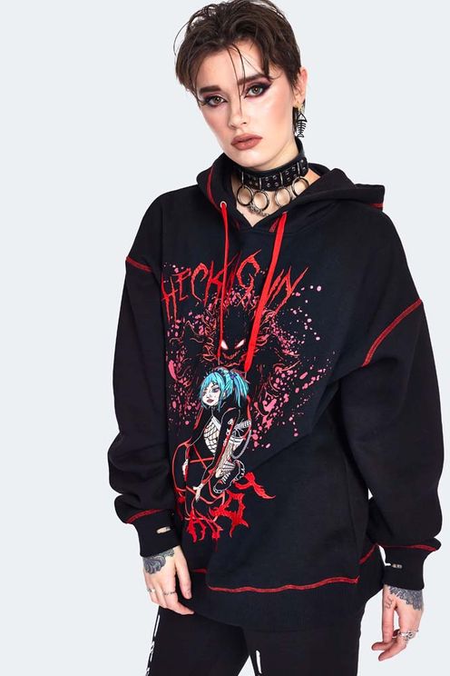 red contrast checking in hoodie - Babashope - 5