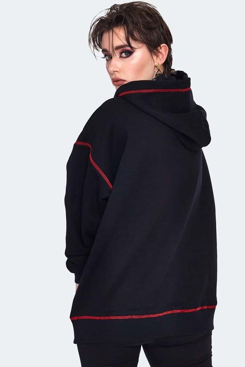 red contrast checking in hoodie - Babashope - 5