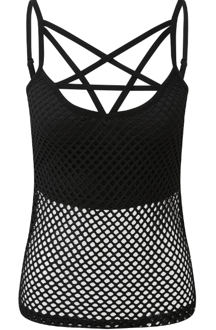 Online Metal Gothic Punk And Rockabilly Shop Babashop Witchnet Strap Top 1082